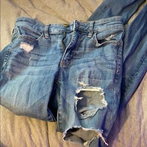 american eagle skinny jeans with rips